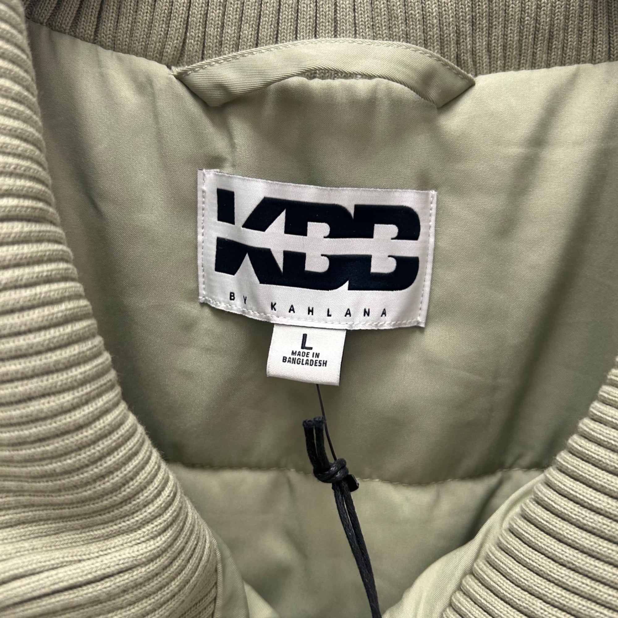 K-171 KBB by Kahlana Ribbed Collar Bomber Jacket Olive Green Women's Size Large