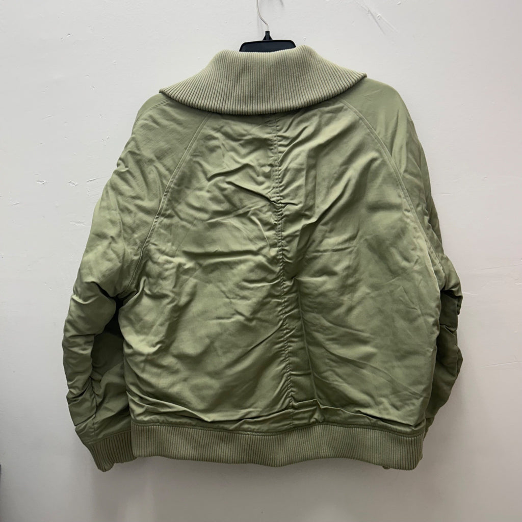 K-171 KBB by Kahlana Ribbed Collar Bomber Jacket Olive Green Women's Size Large