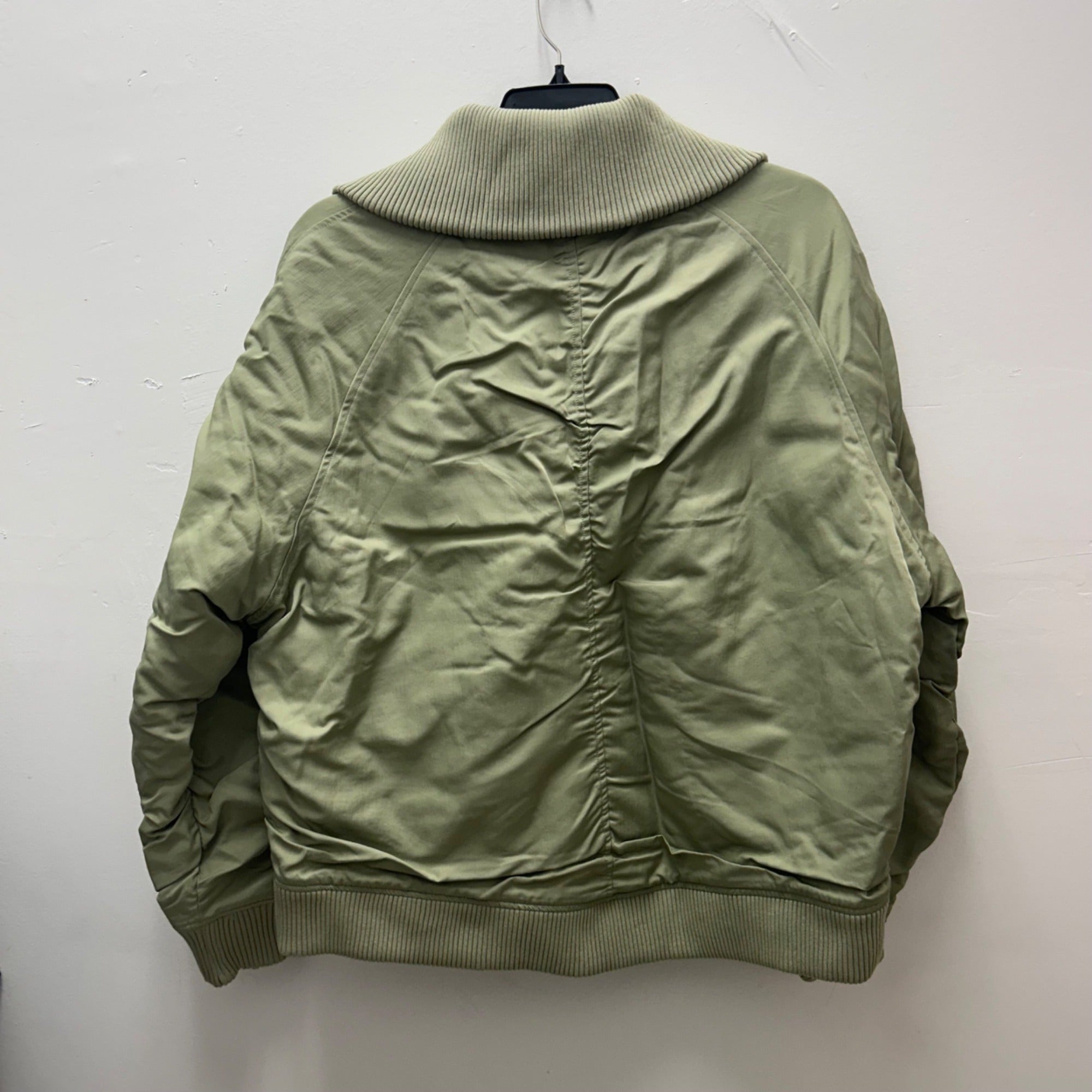 K-171 KBB by Kahlana Ribbed Collar Bomber Jacket Olive Green Women's Size Large
