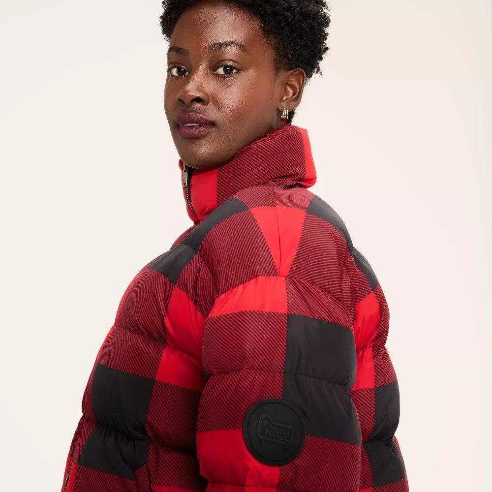 K-64 Woolrich Women's Buffalo Check Puffer Jacket Size Large