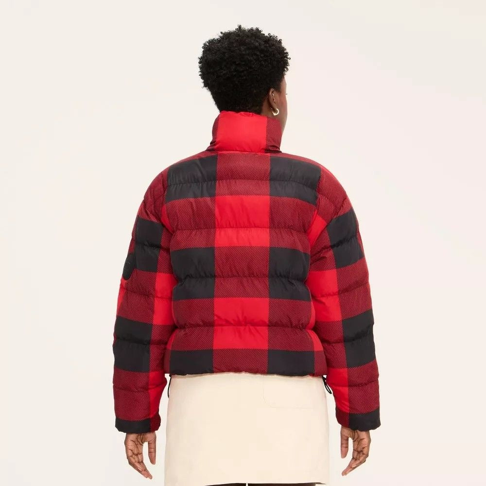 K-64 Woolrich Women's Buffalo Check Puffer Jacket Size Large