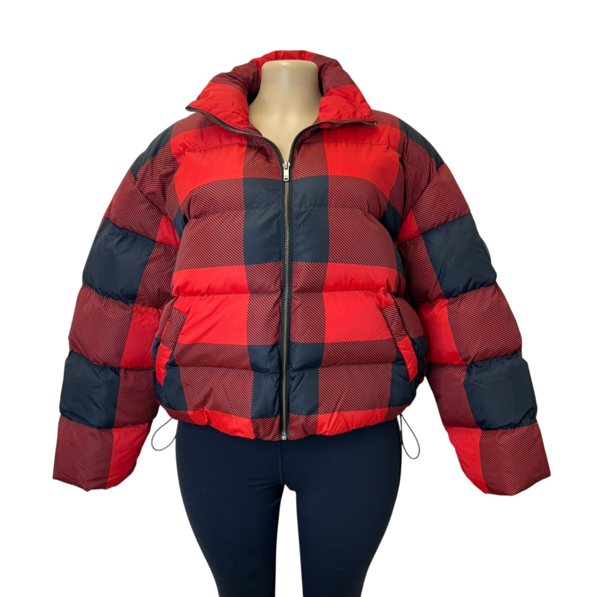 K-64 Woolrich Women's Buffalo Check Puffer Jacket Size Large
