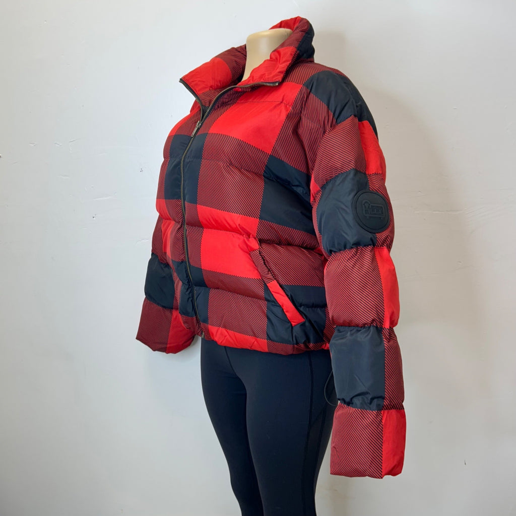 K-64 Woolrich Women's Buffalo Check Puffer Jacket Size Large