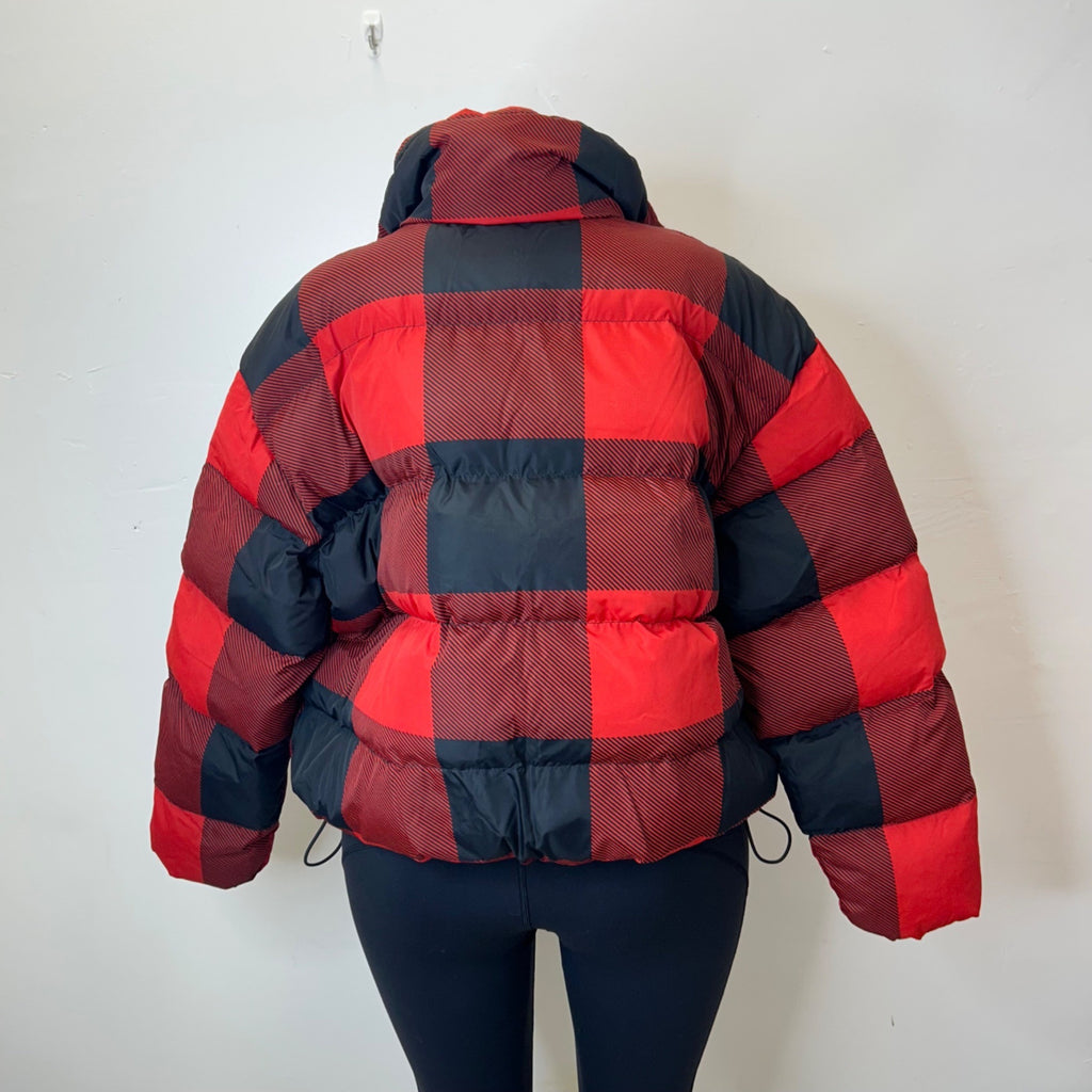 K-64 Woolrich Women's Buffalo Check Puffer Jacket Size Large