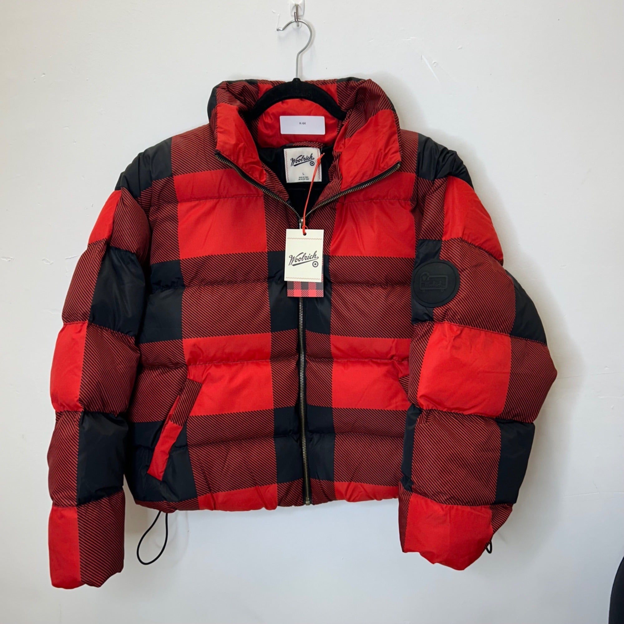 K-64 Woolrich Women's Buffalo Check Puffer Jacket Size Large