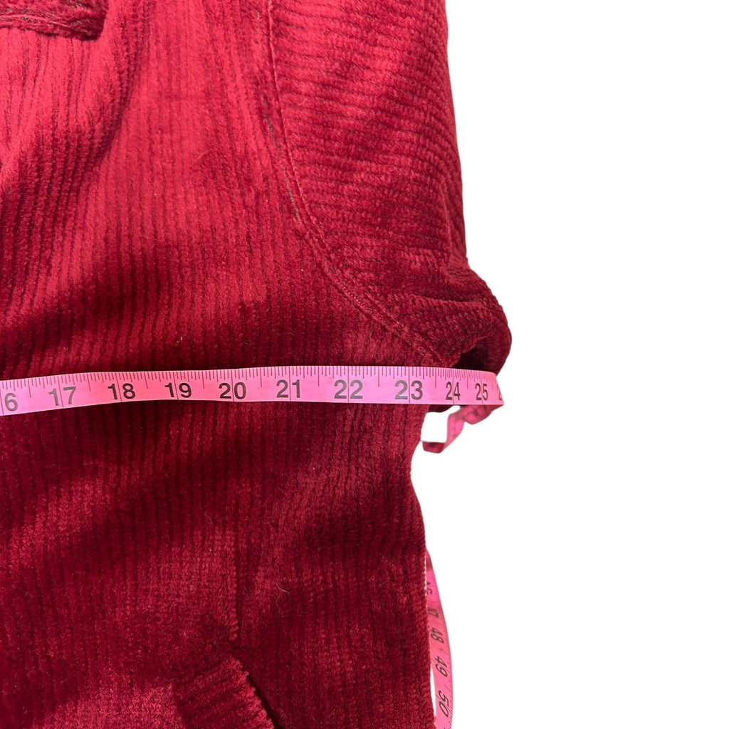 TG-3 Liz Claiborne Red Corduroy Double Breasted Coat Textured Winter Outerwear