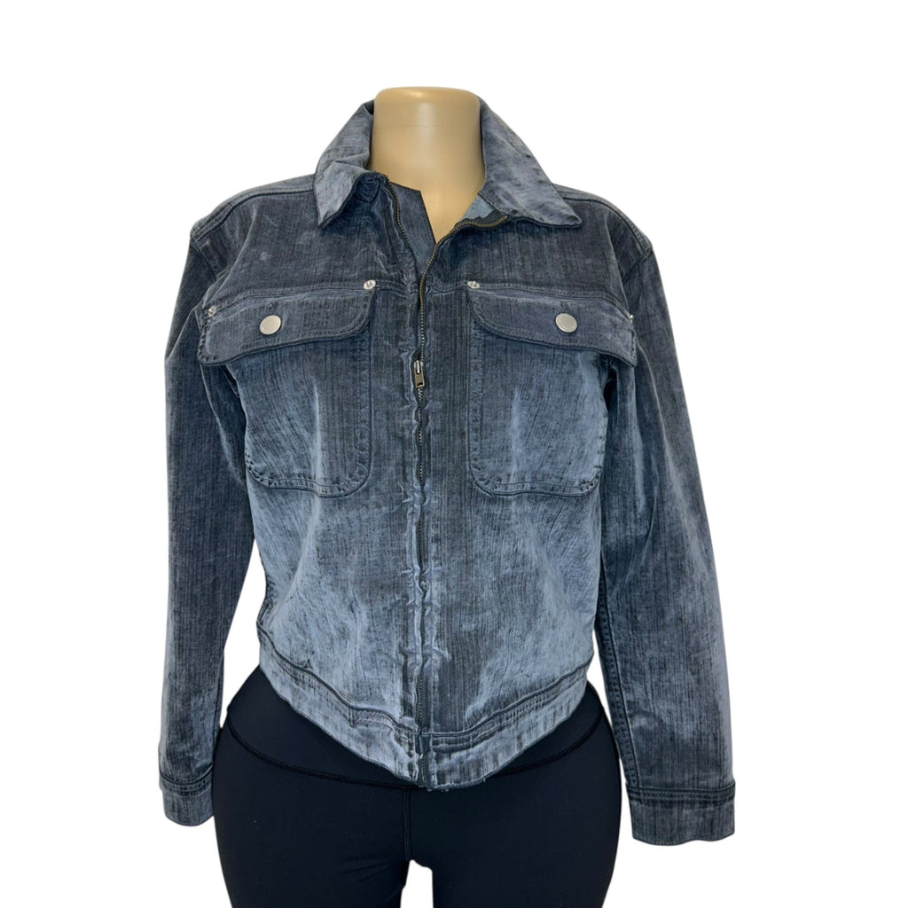 K-61 Universal Thread Holiday Flocked Denim Women's Jacket Gray XS