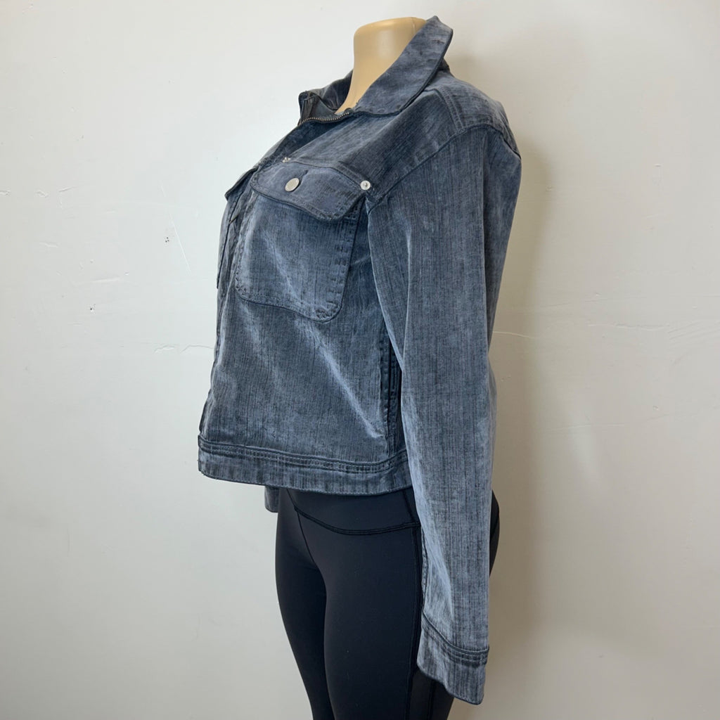 K-61 Universal Thread Holiday Flocked Denim Women's Jacket Gray XS