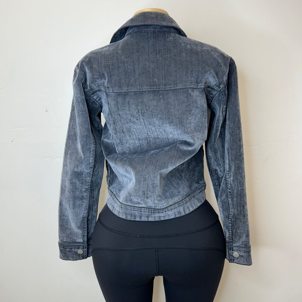 K-61 Universal Thread Holiday Flocked Denim Women's Jacket Gray XS