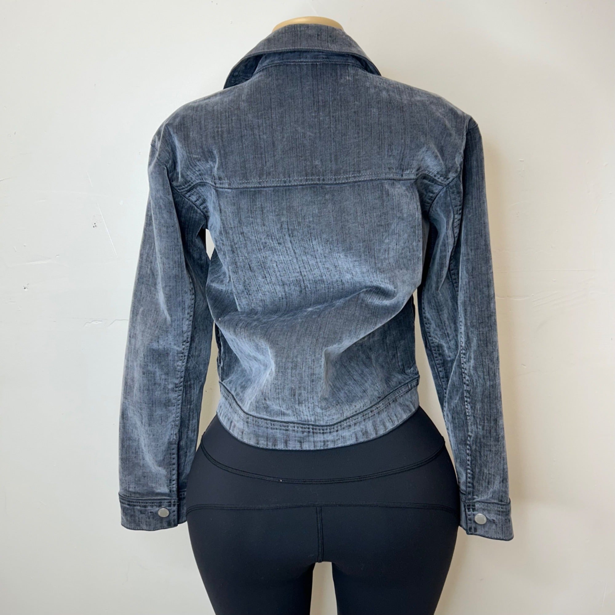 K-61 Universal Thread Holiday Flocked Denim Women's Jacket Gray XS