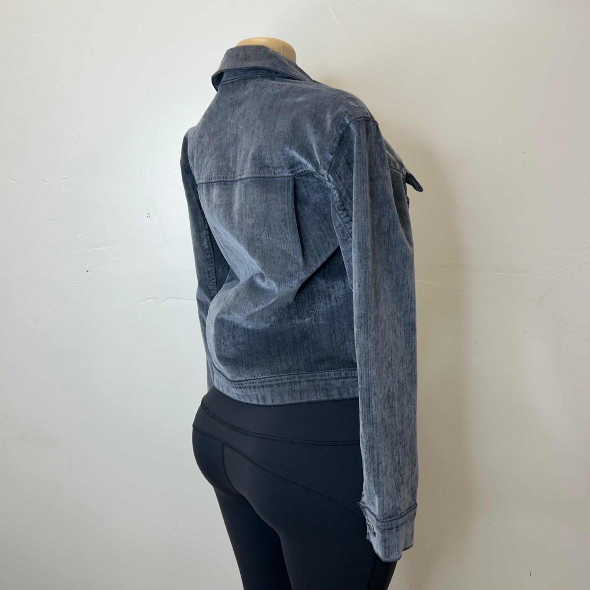 K-61 Universal Thread Holiday Flocked Denim Women's Jacket Gray XS