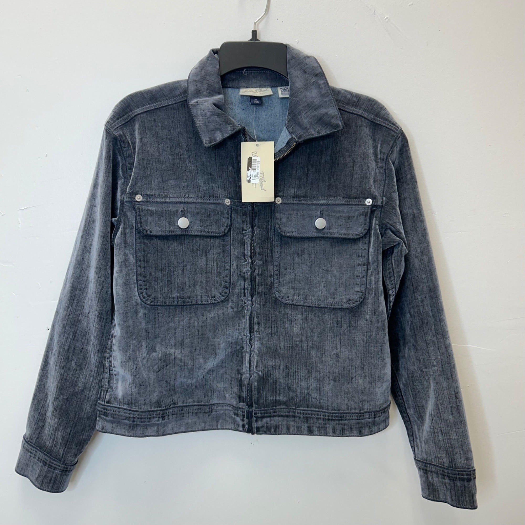 K-61 Universal Thread Holiday Flocked Denim Women's Jacket Gray XS