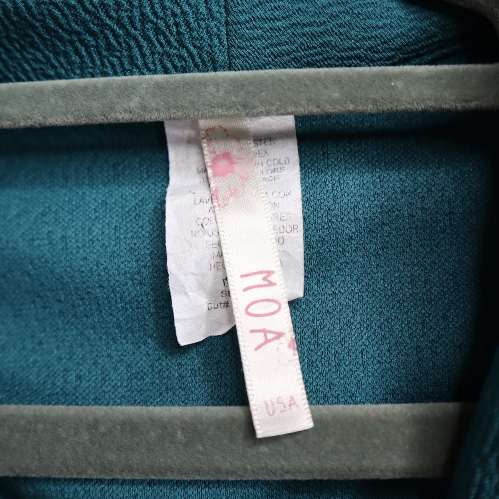Teal Moa Women’s Size Medium Open Front Cardigan With 3/4 Sleeves & Draped Lapel