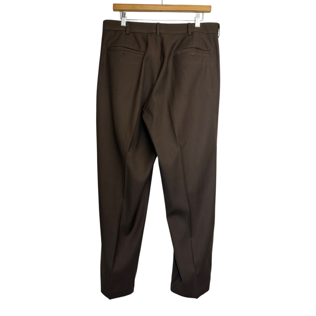 DG-94 Covington Classic Flat Front Dress Pants Dark Brown Business Attire Size 34/29