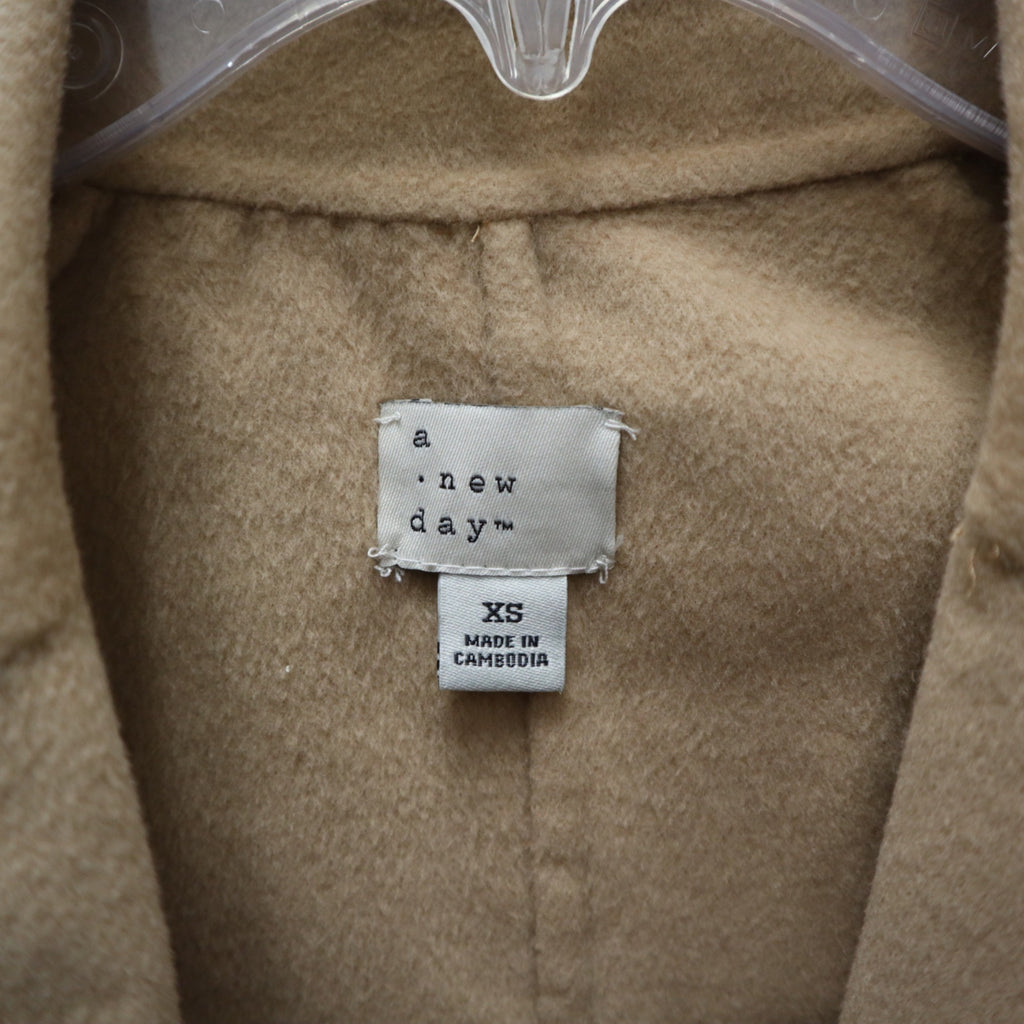 K-268 A New Day Womens XS Tan Belted Longline Coat