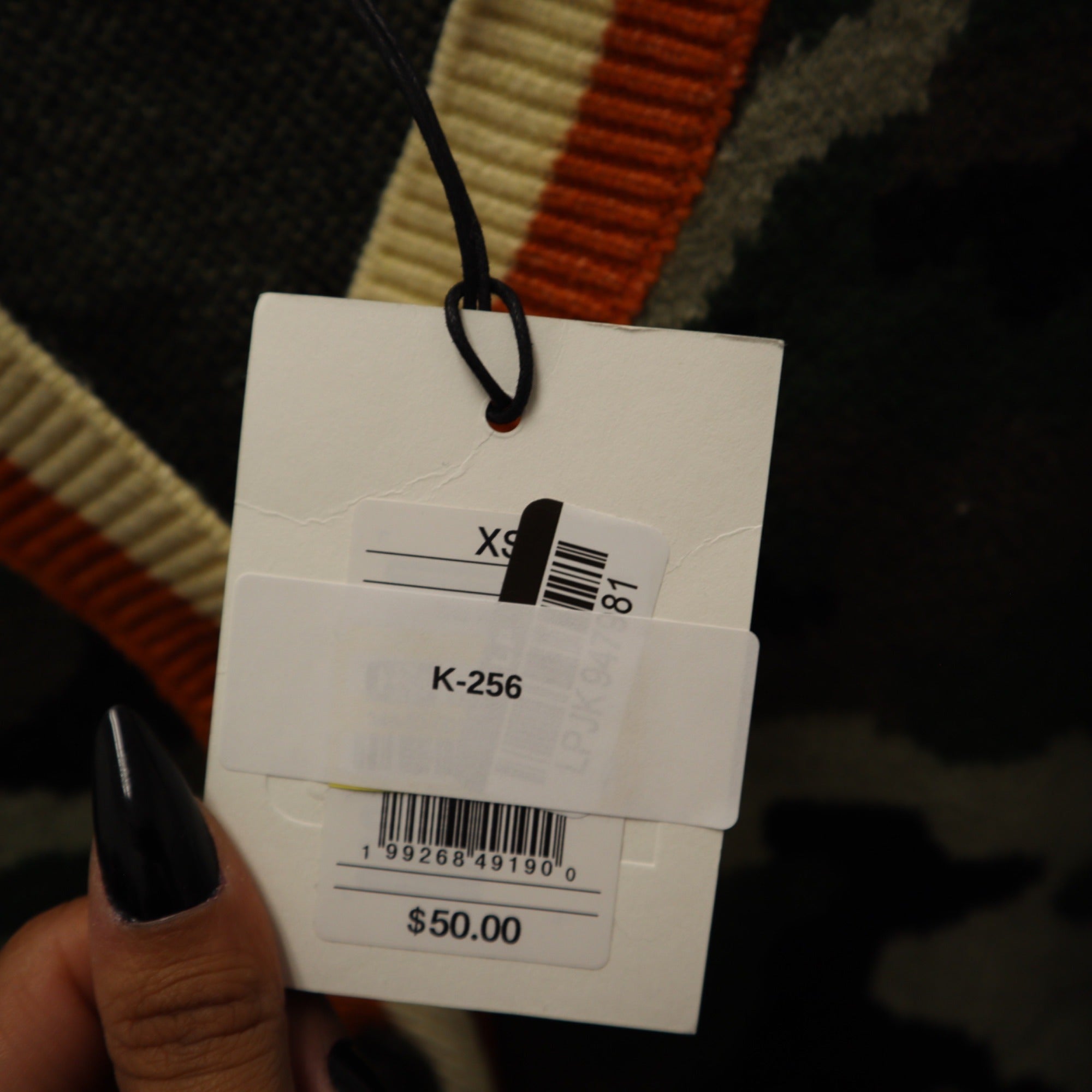 K-256 KBB by Kahlana Women's Small "The Slouchy Cardigan" Green Camo Knit Sweater