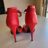 Qupid Women's Size 6 Red Open-toe Ankle Strap High Heels