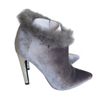 Faux Fur Trim Velvet Stiletto Ankle Boots By Shoe Republic LA Size 7.5