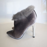 Faux Fur Trim Velvet Stiletto Ankle Boots By Shoe Republic LA Size 7.5