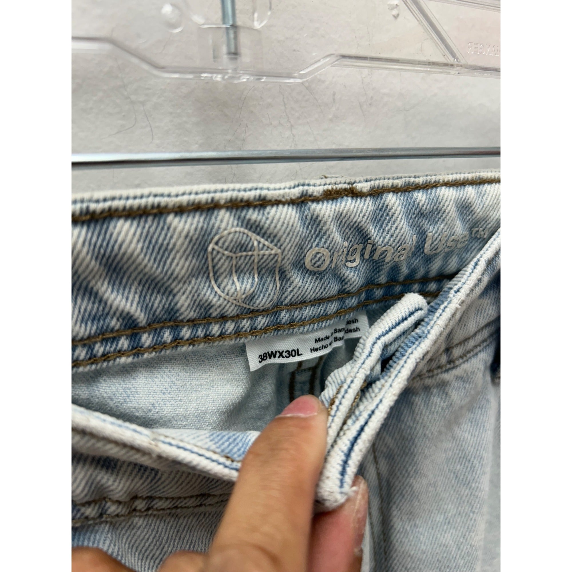 K-146 Original Use Men's 38x30 Baggy Fit Jeans - Light Wash Straight Leg