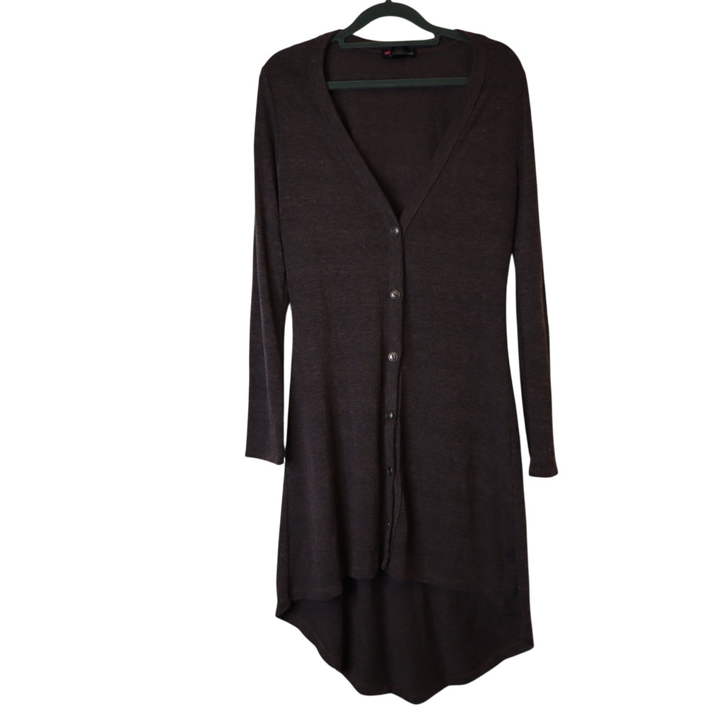 DG-179 Delirious Los Angeles Button-Front Women's Longline Cardigan Brown Size XL