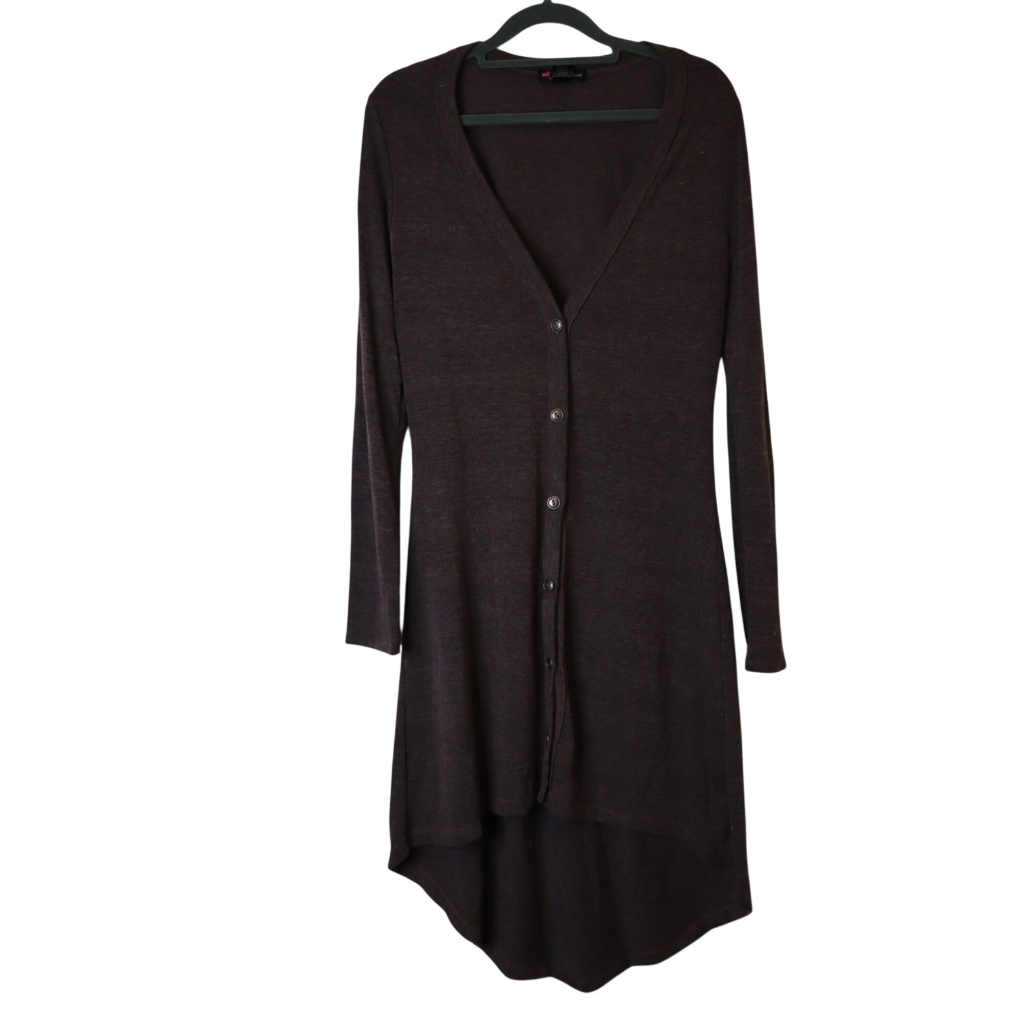DG-179 Delirious Los Angeles Button-Front Women's Longline Cardigan Brown Size XL