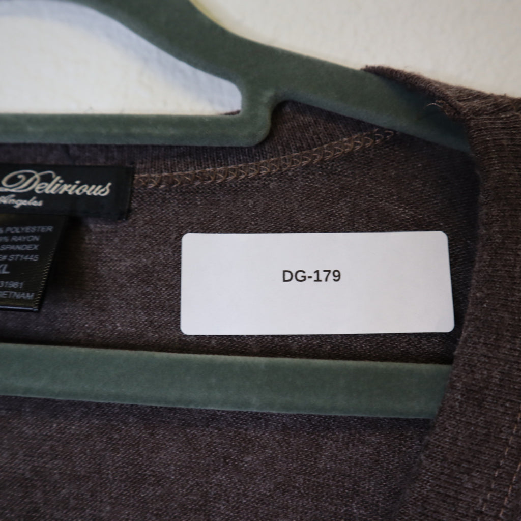 DG-179 Delirious Los Angeles Button-Front Women's Longline Cardigan Brown Size XL