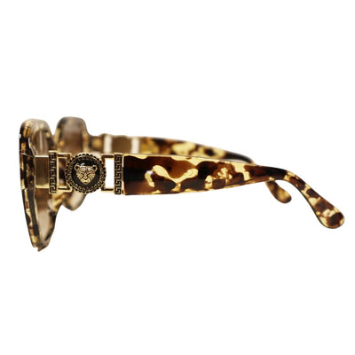 VG Designer Classy Jaguar Emblem Yellow Animal Print Square Frame Sunglasses
