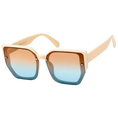 Throw Me in the Ocean Acrylic Square Sunglasses Ivory Frame w/ Brown, Blue Lens