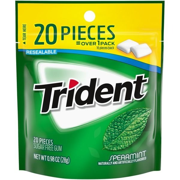 Trident (2 Pack) Spearmint Sugar Free Gum 0.99 oz