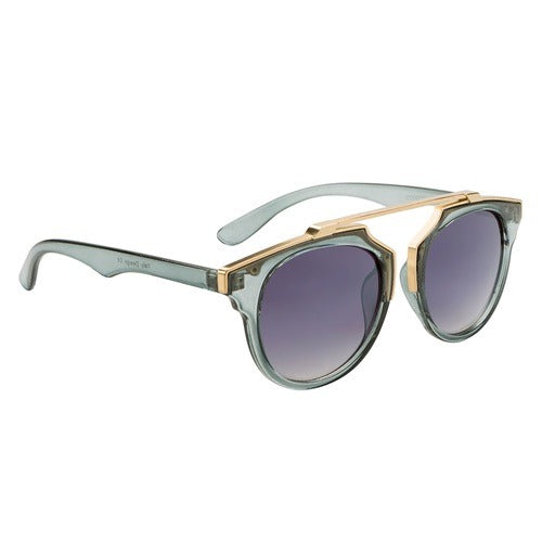 Downtown Gray, Gold Frame with Black Lens Retro Sunglasses