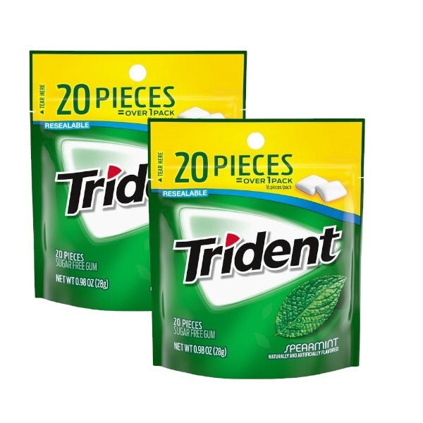 Trident (2 Pack) Spearmint Sugar Free Gum 0.99 oz