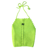 Nikita Naomi Handmade Bright Green Crochet Beachwear Halter Crop Top