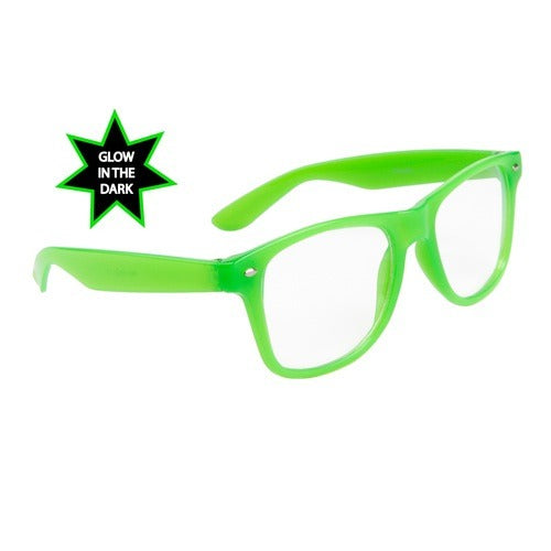 I GLOW Glasses NEON GREEN with CLEAR Lens California Classics Glow In The Dark