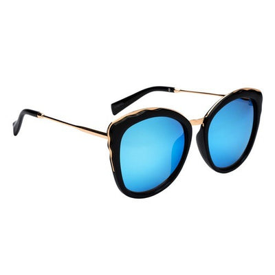 NOT YOUR TYPE WOMEN'S FASHION SUNGLASSES, Black Frame with Blue Lens