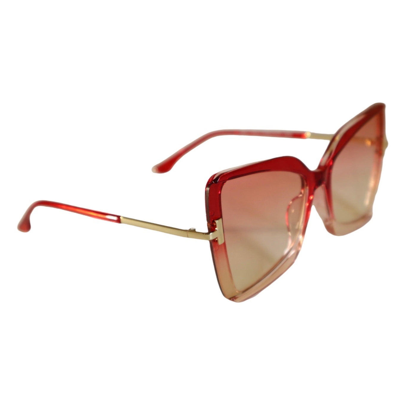 Out-n-About Semi Rimless Cateye Sunglasses with Red/Tan Gradient Lens and Frame