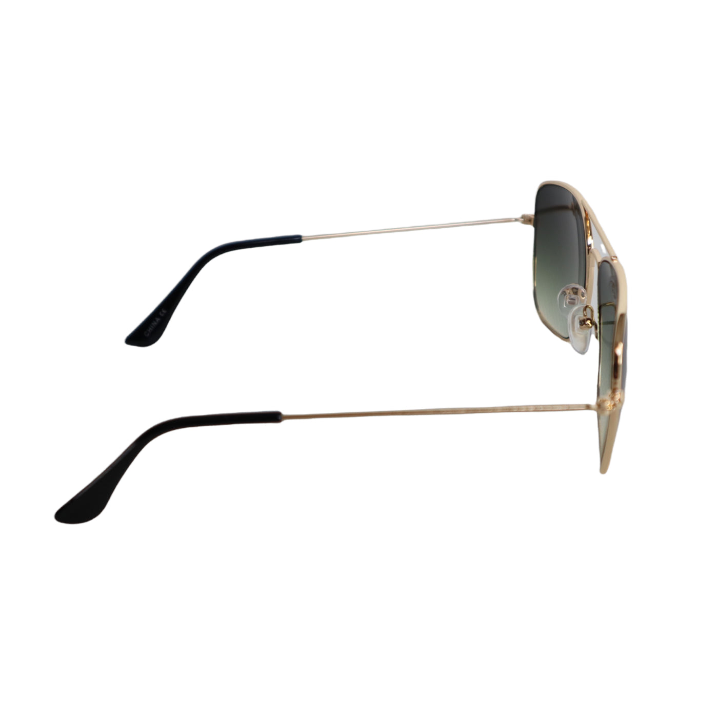 AIR FORCE AVIATOR SERIES GOLD Color Metal Frames Sunglasses w/ GREEN Lens