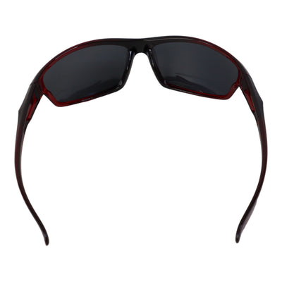 NITROGEN RED Transparent Acrylic Peak Nose Sunglasses w/BLACK Polarized Lens