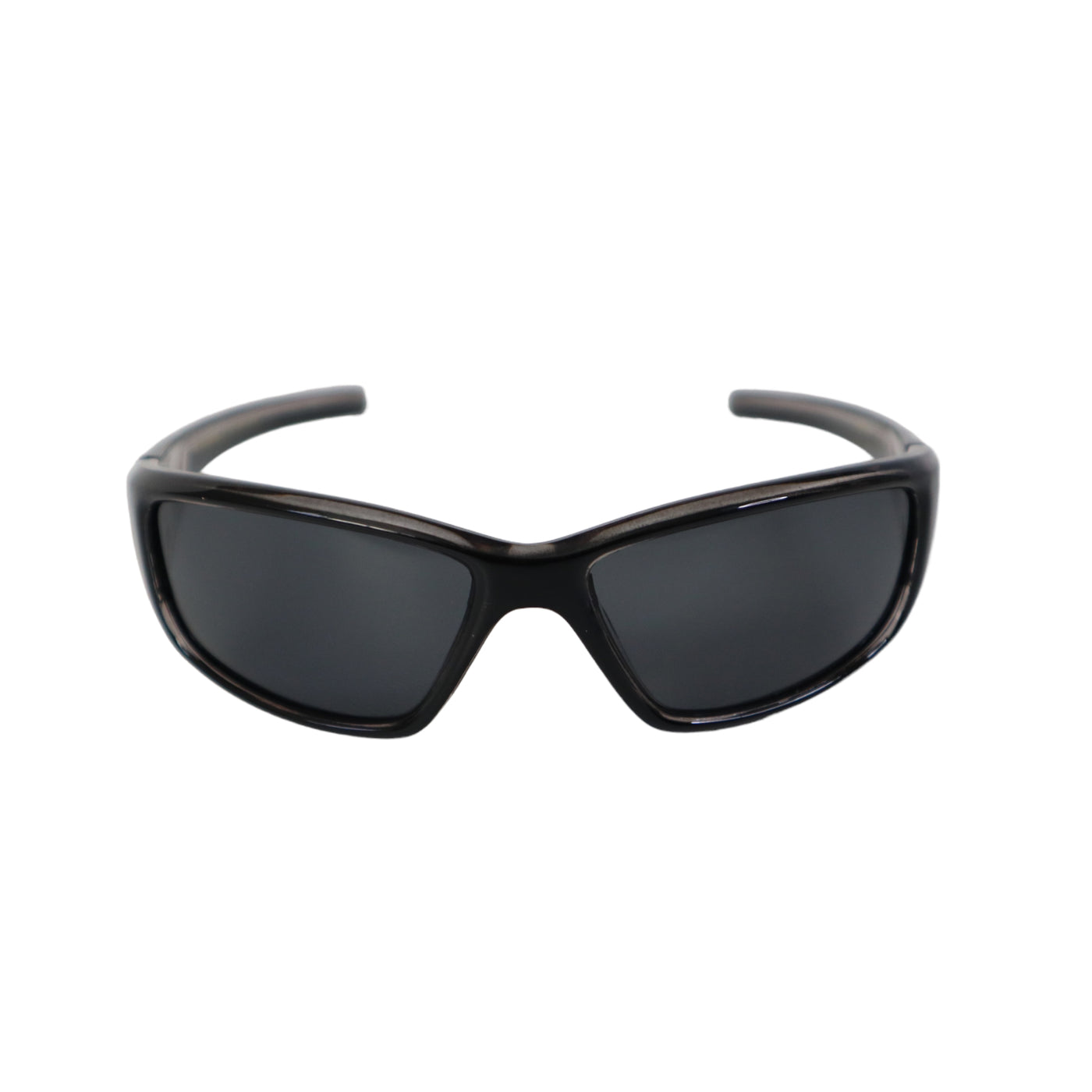 NITROGEN CLEAR Transparent Acrylic Flat Nose Sunglasses w/BLACK Polarized Lens