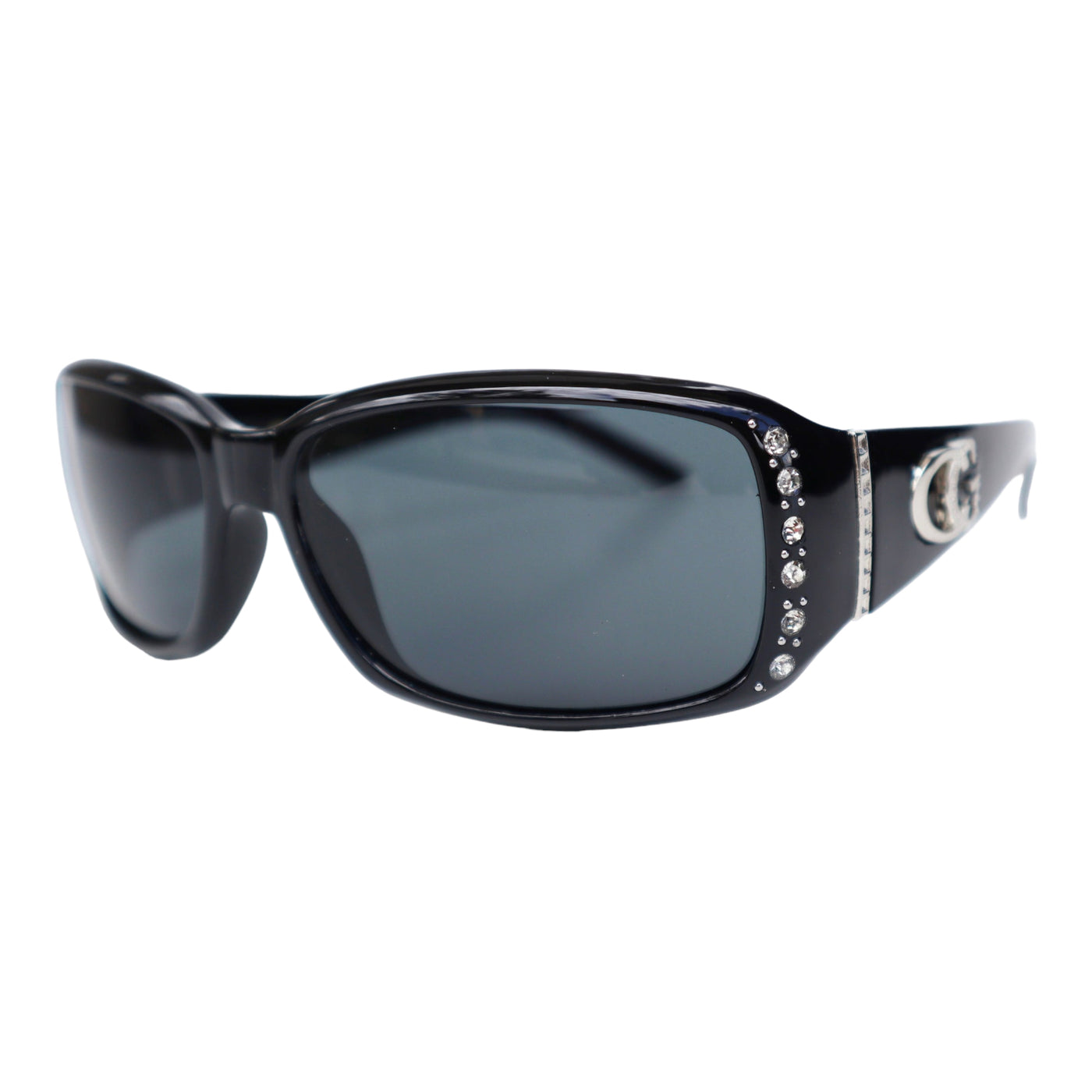VG Women's Rhinestone Sunglasses Black Frame with Black Lens