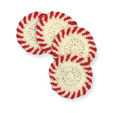 Nikita Naomi Handmade Peppermint Coasters Red and White, Set of 4