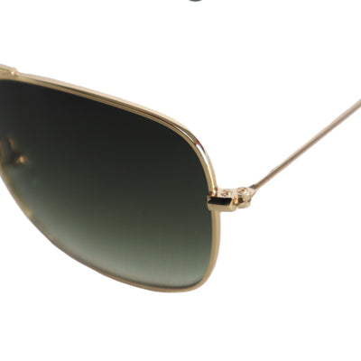 AIR FORCE AVIATOR SERIES GOLD Color Metal Frames Sunglasses w/ GREEN Lens