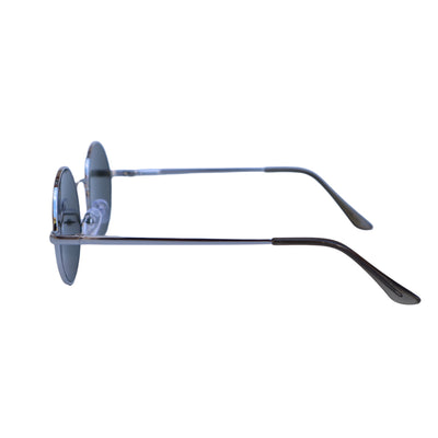 EyeDentification Circular All Metal Frame Sunglasses w/ Reflective YELLOW Lens
