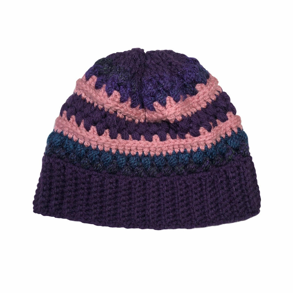 Nikita Naomi Handmade Purple Crochet Beanie