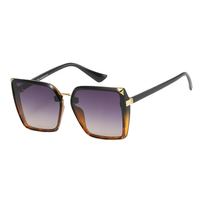 VG Luxury Collection BLACK Animal Print Square Frames w BLACK Lens Sunglasses