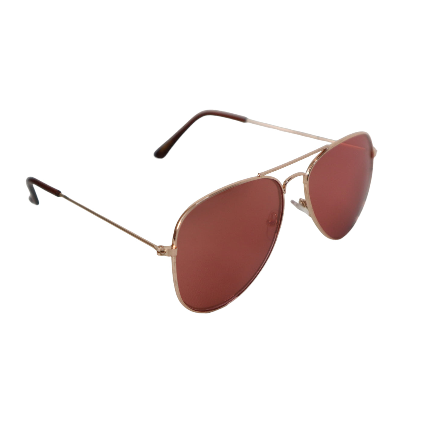 AIR FORCE AVIATOR SERIES ROSE GOLD Color Metal Frames Sunglasses w/ ROSE Lens