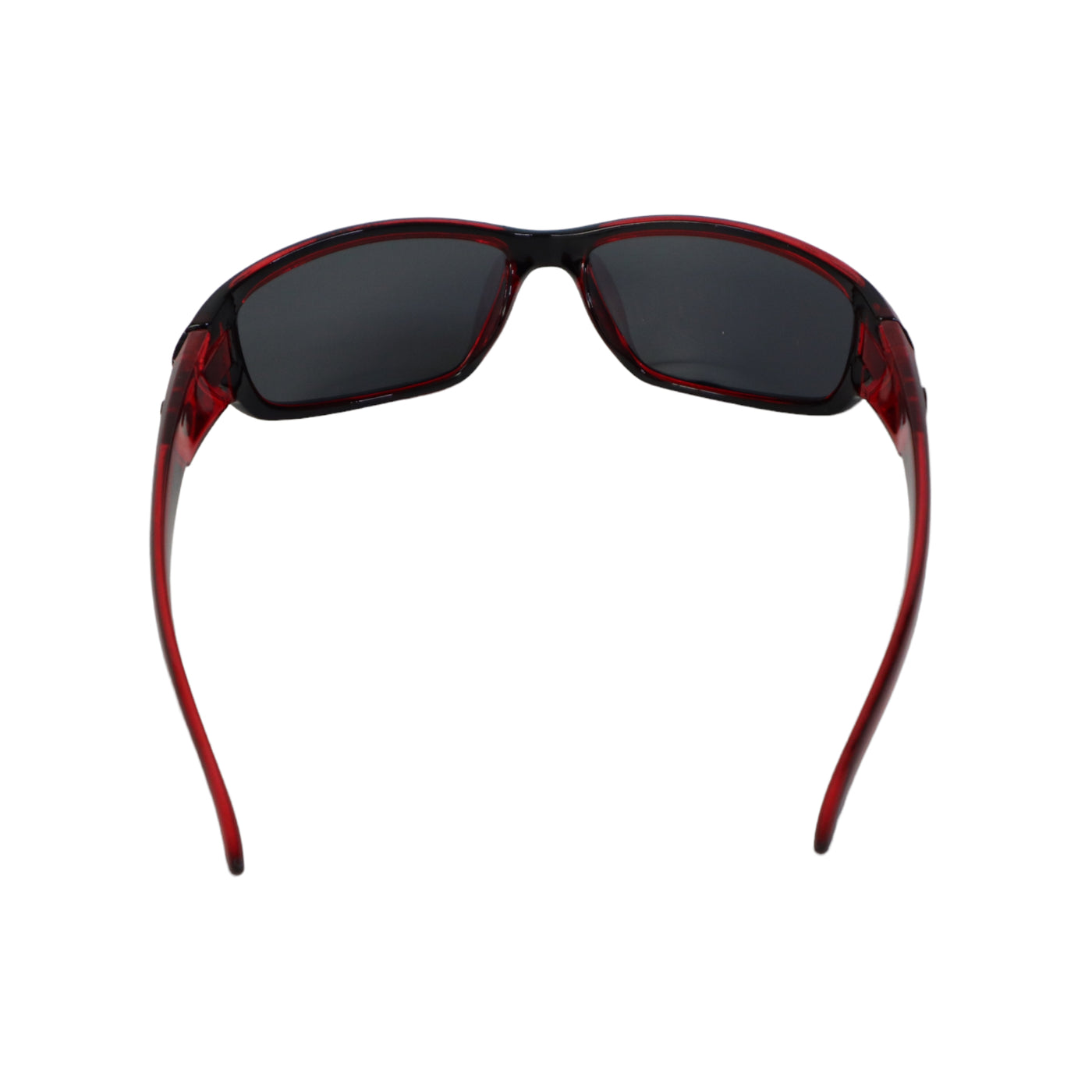 NITROGEN RED Transparent Acrylic Flat Nose Sunglasses w/BLACK Polarized Lens
