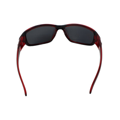 NITROGEN RED Transparent Acrylic Flat Nose Sunglasses w/BLACK Polarized Lens