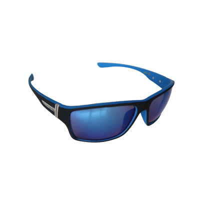 BIOHAZARD UV400 Shock Resistant BLUE Frame Sunglasses w/ Reflective Lens