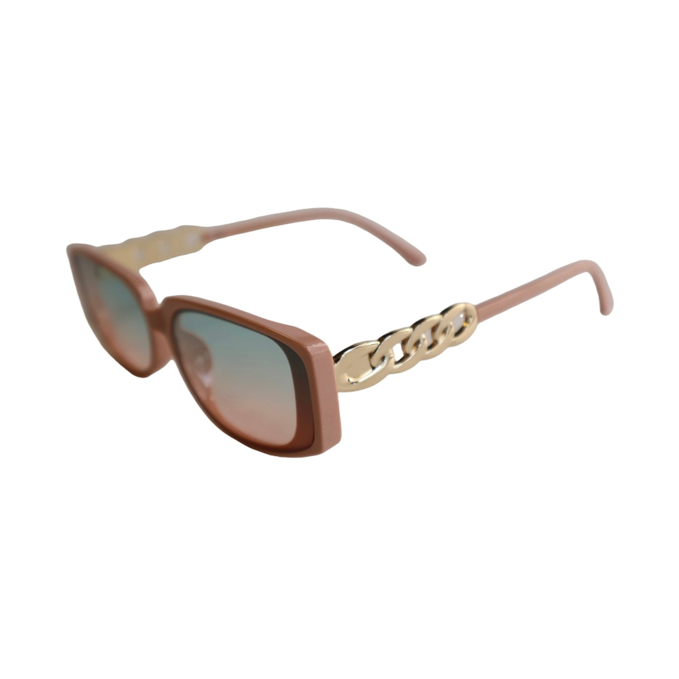 Woman's VG Designer Luxury Chain Design ROSE GOLD Rectangle Frames BLACK lens